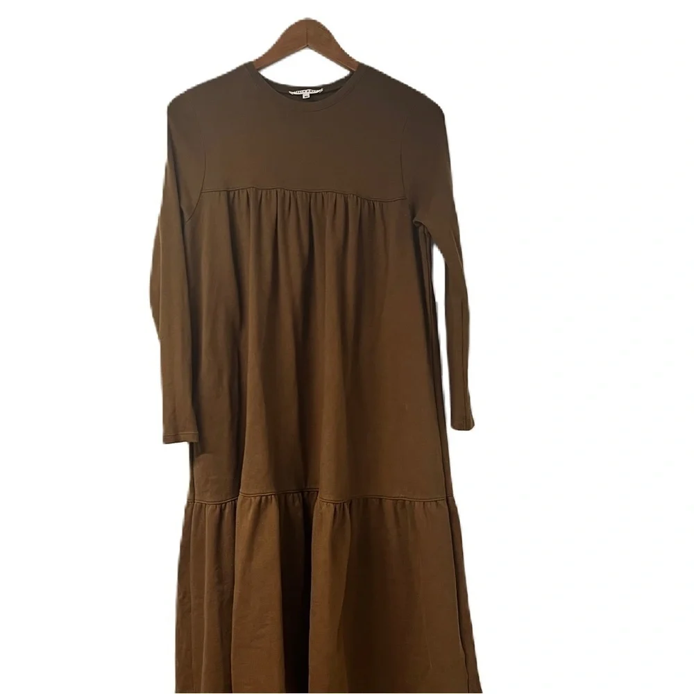 Little Parni Girls Brown Tiered Sweatshirt Dress Sz 16 fall winter spring casual